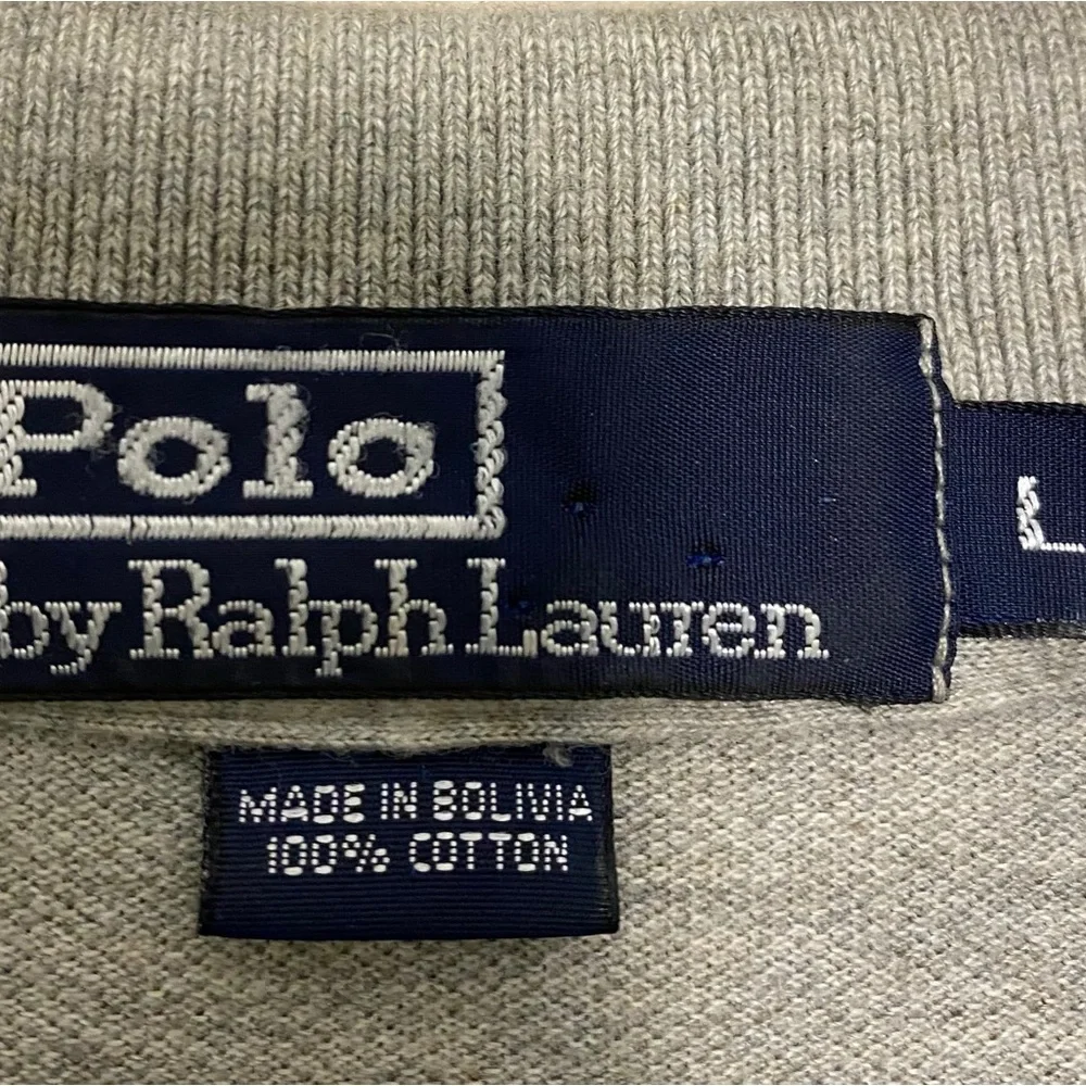 Ralph Lauren The Iconic Polo Light Gray‎ Classic Cotton Polo W Chest Logo Large